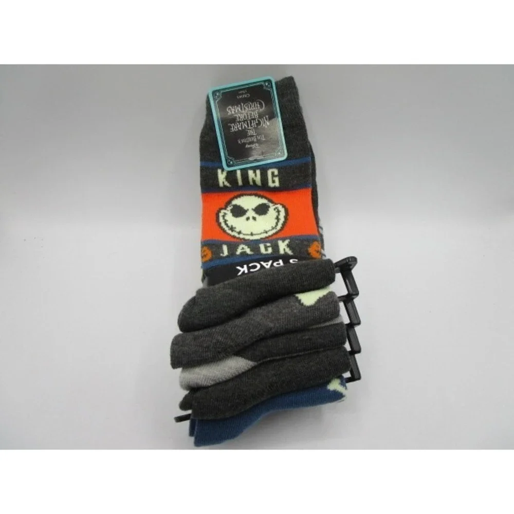 Disney The Nightmare Before Christmas 5 Pack Adult Crew Socks Sz 6-12 King Jack